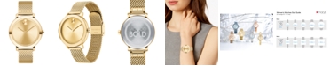 Movado Women's Evolution Swiss Bold Light Gold Ion-Plated Stainless Steel Mesh Bracelet Watch 34mm